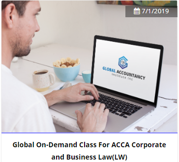 Global Live Online(GLO) Class  For ACCA Corporate and Business Law(LW)